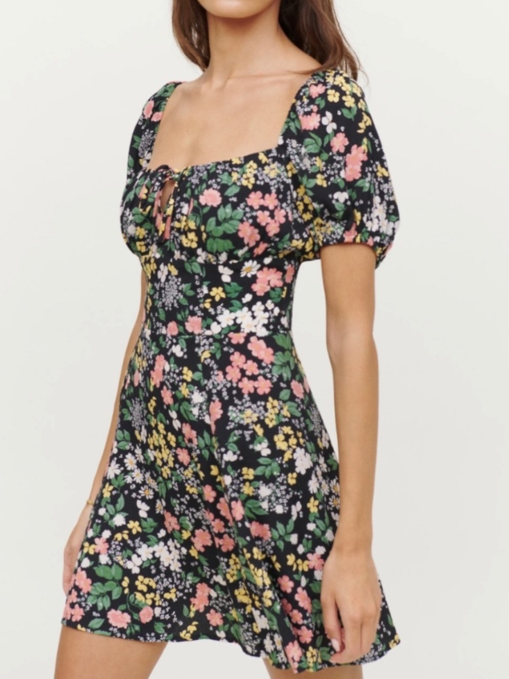 Reformation Corbin Floral Mini Dress In Flowery Black New Size 8 Retails $218